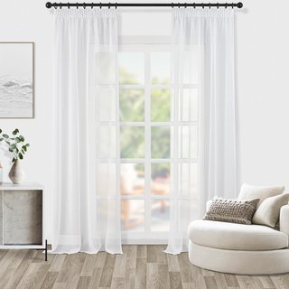 Topfinel cortinas blancas translúcidas modernas
