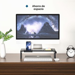 BONTEC soporte monitor madera negro