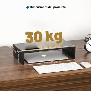 BONTEC soporte monitor madera negro