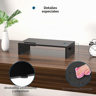 BONTEC soporte monitor madera negro