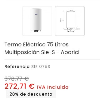 URGE MUDANZA Termo eléctrico Aparici 75L