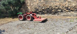 Tractor Pasquali 945 con desbrozadora de cadenas