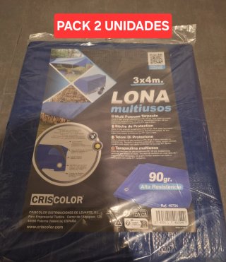 Pack 2 Lonas Impermeables 3x4m Azul
