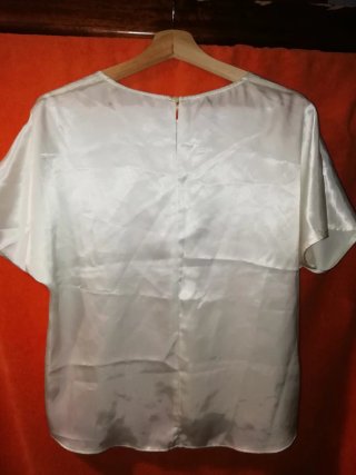 Blusa plateada blanca ligera mujer