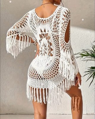 Vestido de playa crochet blanco NUEVO