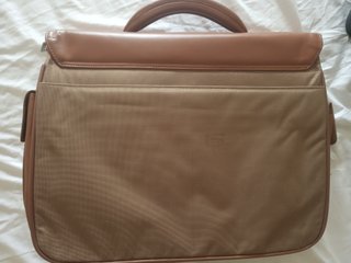 Maletín Samsonite Piel y Lona Marrón Beige