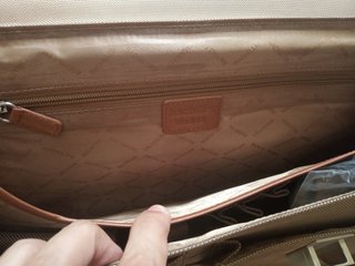 Maletín Samsonite Piel y Lona Marrón Beige