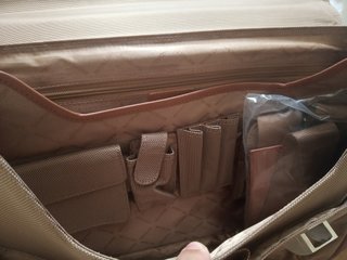 Maletín Samsonite Piel y Lona Marrón Beige