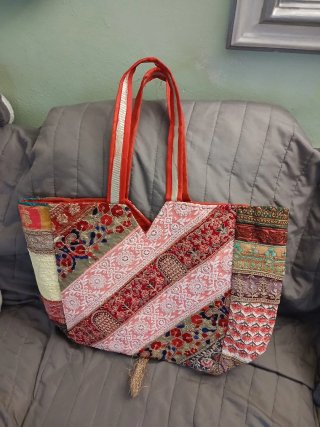 Borsa spiaggia patchwork 50x35 cm