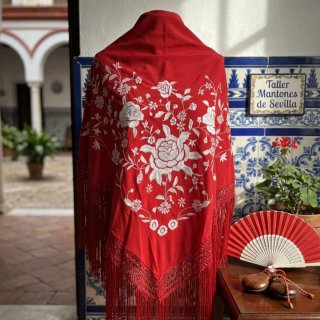 Manton Rojo Bordado 190cm