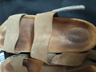 Sandalias Beige Velcro Plataforma Talla 38