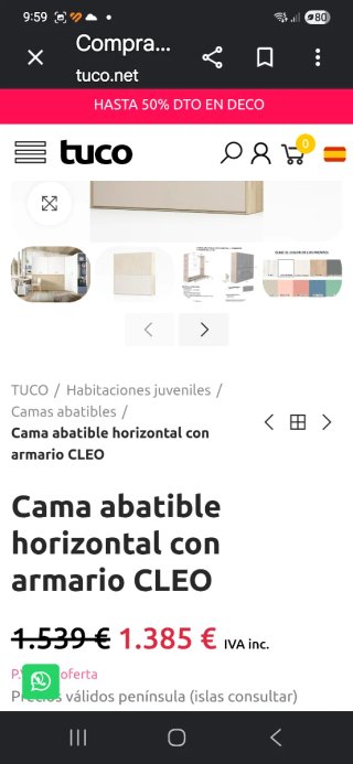 Cama abatible con armario
