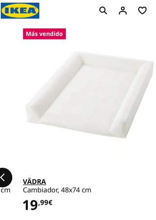 Cambiador Bebé 48x74cm + Funda VÄDRA