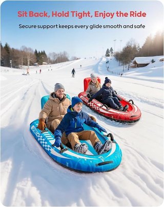 QPAU Trineo nieve inflable 2 personas Blanquiazul