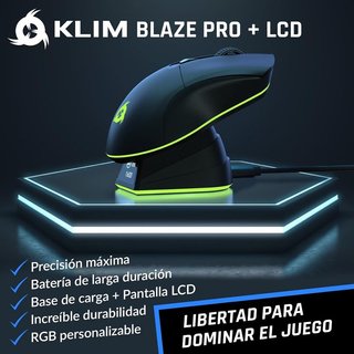 KLIM Blaze Pro Raton inalámbrico Base RGB 6000 DPI