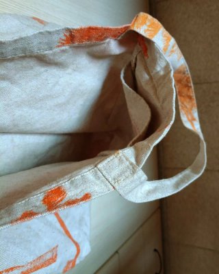 Borsa tote con palme arancioni