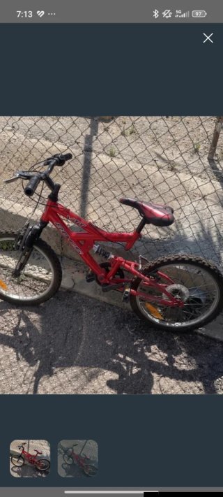 Bicicleta Roja Montaña Doble Suspensión