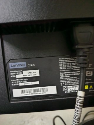 Monitor Lenovo D24-20 Negro/negro