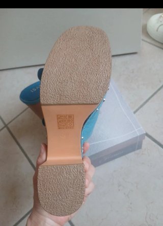 ISABAC Sandali Zeppa Denim Blu Tg. 39