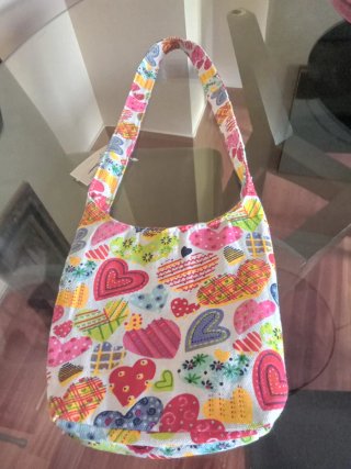 Borsa per bambini in tessuto con cuori