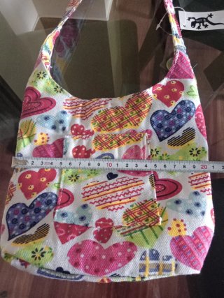 Borsa per bambini in tessuto con cuori