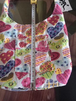 Borsa per bambini in tessuto con cuori