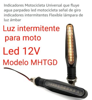 Luz intermitente LED moto 12V ámbar