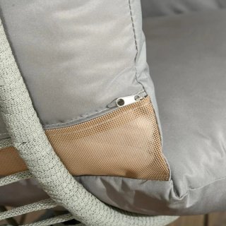 Silla Colgante Huevo Mimbre Gris