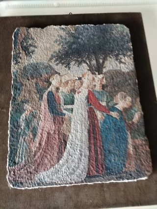 Quadro in pietra decorato