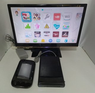 Nintendo Wii U Negra GamePad Roto + Cables (LEED)