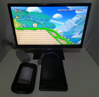 Nintendo Wii U Negra GamePad Roto + Cables (LEED)