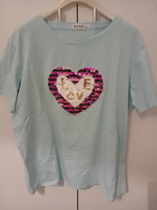Maglia Evis con cuore paillettes