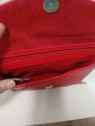 Bolso Rojo Rochas Cadena Dorada