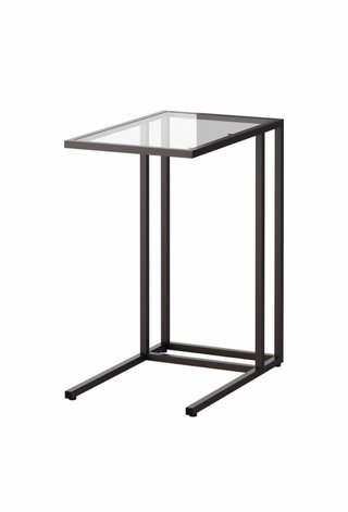 Mesa auxiliar cristal y metal