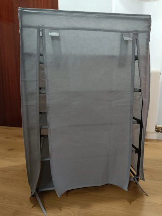 Zapatero Tela Gris 5 Estantes con Funda