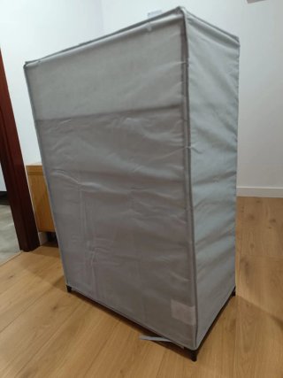 Zapatero Tela Gris 5 Estantes con Funda
