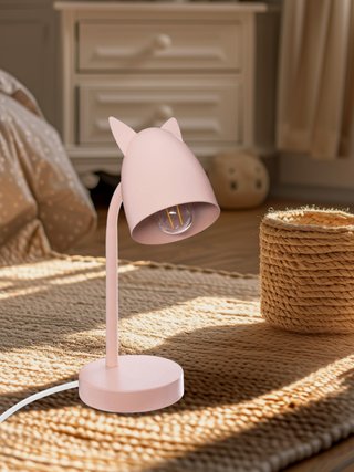 Lampada da tavolo in metallo con orecchie di gatto