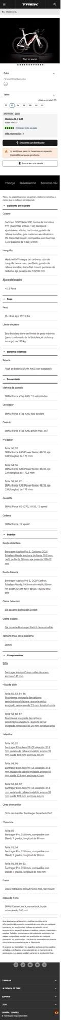 Bicicleta Trek Madone SL 7 eTap 2021
