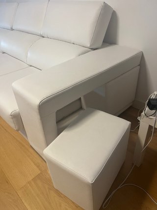 Sofá Chaise Longue 3 plazas blanco