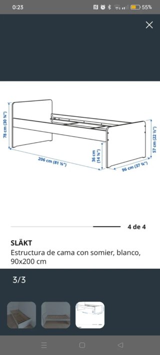 Cama individual blanca