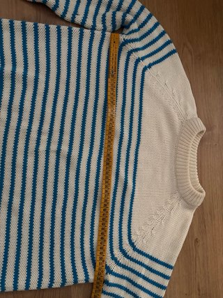 Jersey Zara Rayas Azul Blanco Algodón