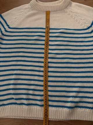 Jersey Zara Rayas Azul Blanco Algodón