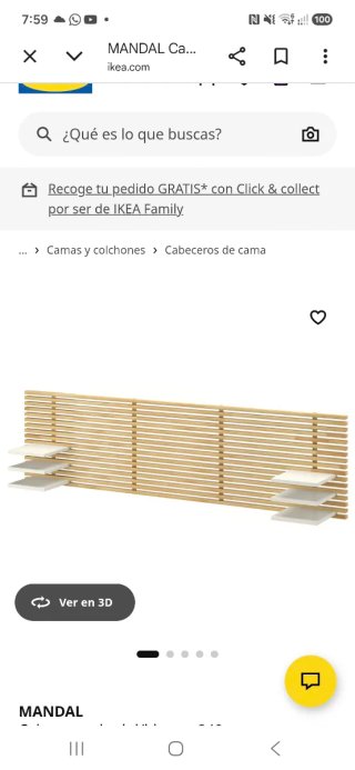 Cabecero MANDAL madera y blanco