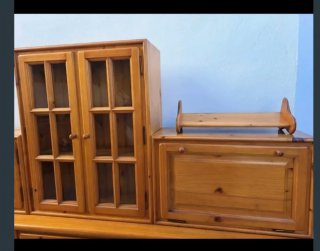 Mueble modular provenzal madera y cristal