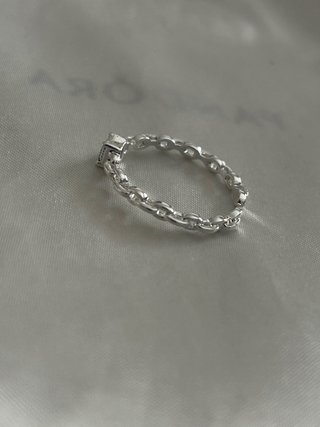 Anello Argento 925 Pietra Verde Regolabile