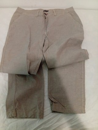 Pantalón largo de verano beige