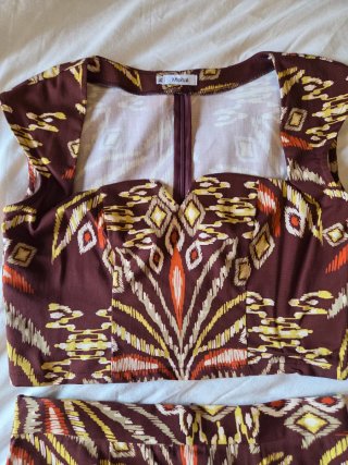 Conjunto 2 piezas top y falda estampado