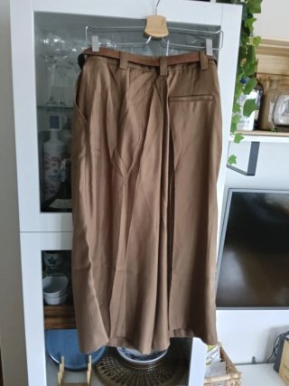 Pantalón culotte sarga con cinturón XS