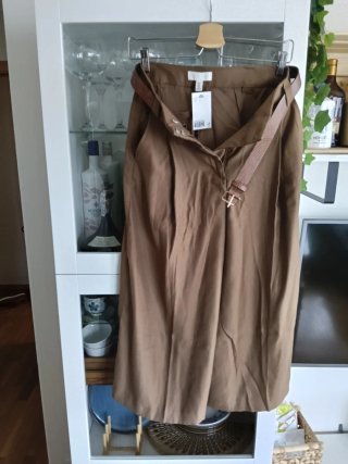 Pantalón culotte sarga con cinturón XS