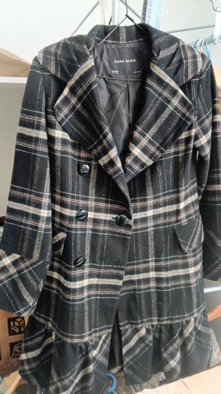 Chaqueta Zara Basic cuadros mujer Talla S